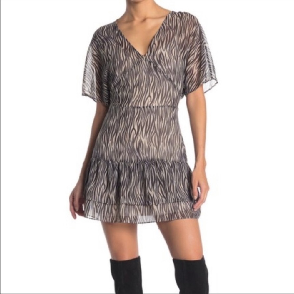All Saints Marley chiffon ruffle mini dress 6